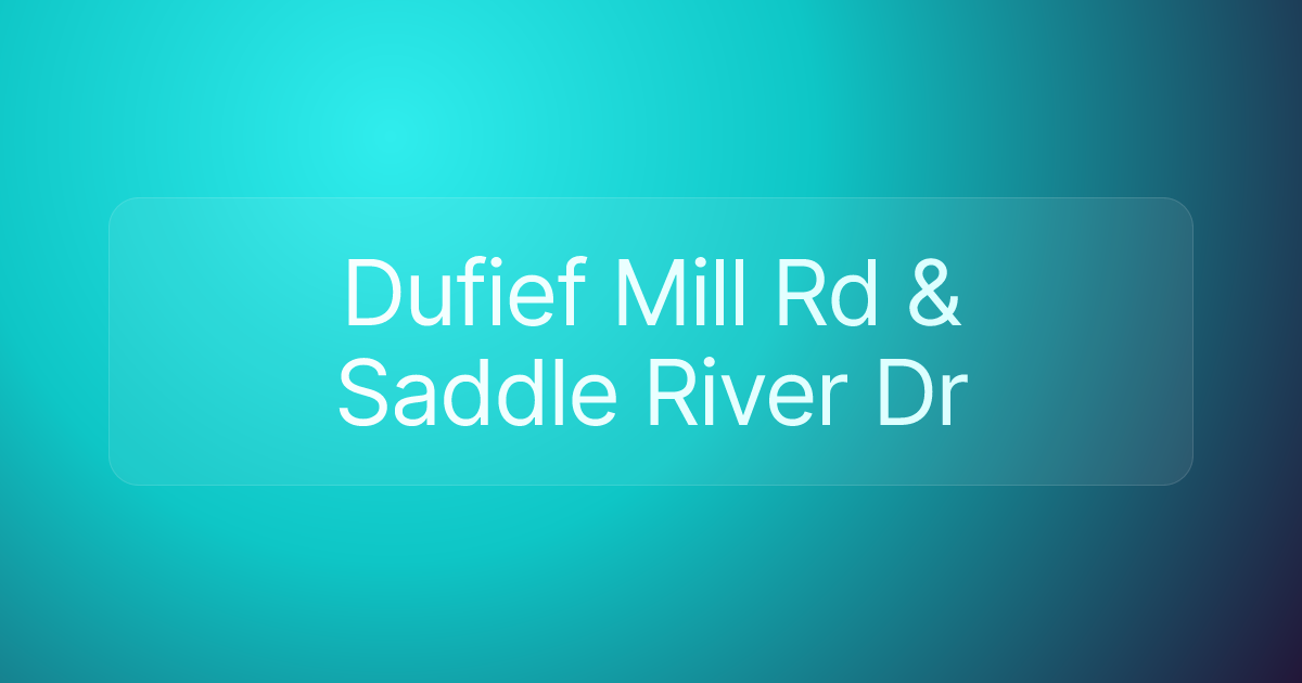 Dufief Mill Rd & Saddle River Dr