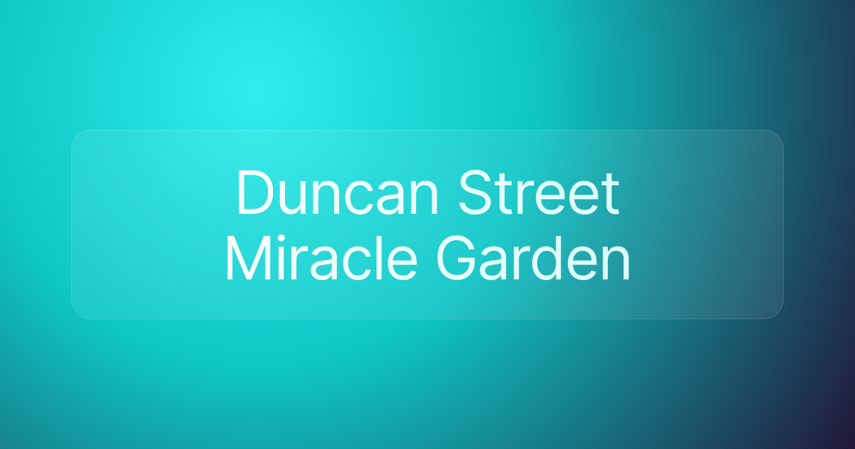 Duncan Street Miracle Garden