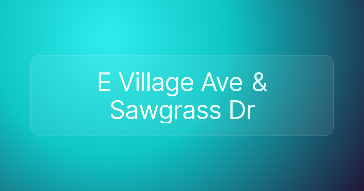 E Village Ave & Sawgrass Dr