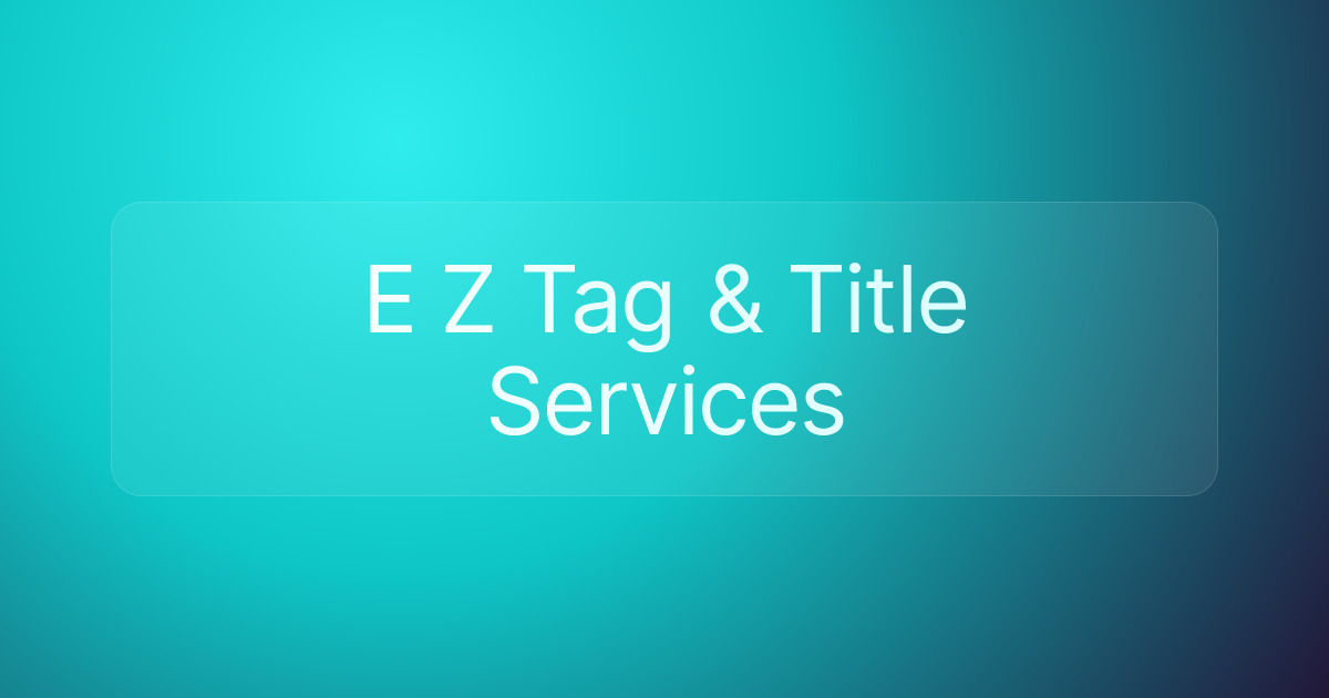 E Z Tag & Title Services