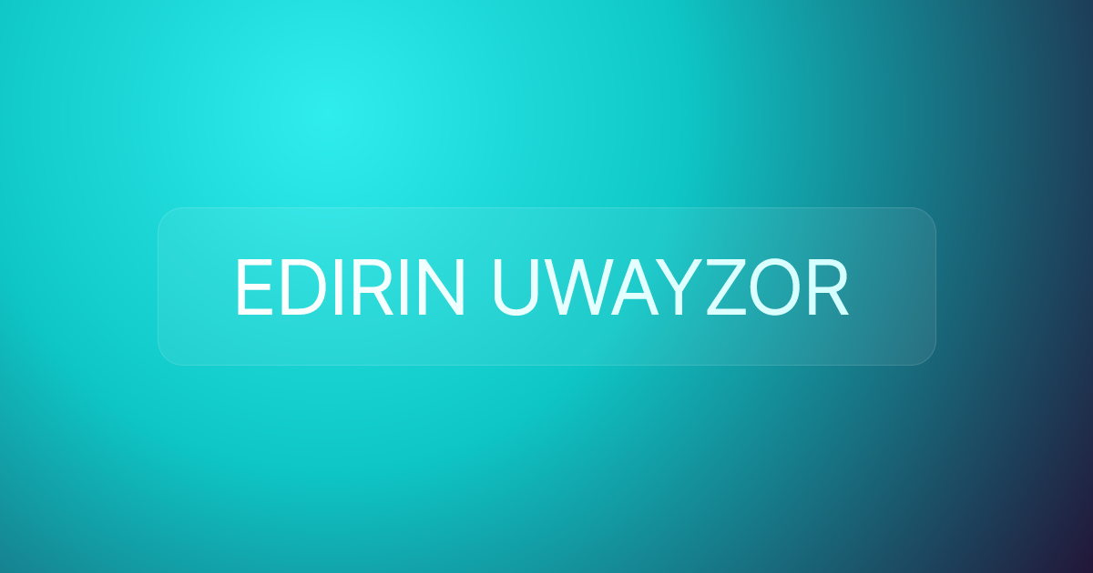 EDIRIN UWAYZOR