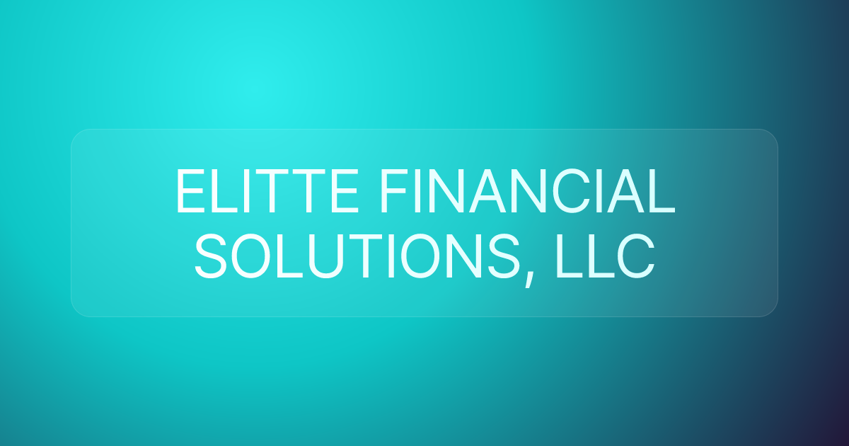 ELITTE FINANCIAL SOLUTIONS, LLC