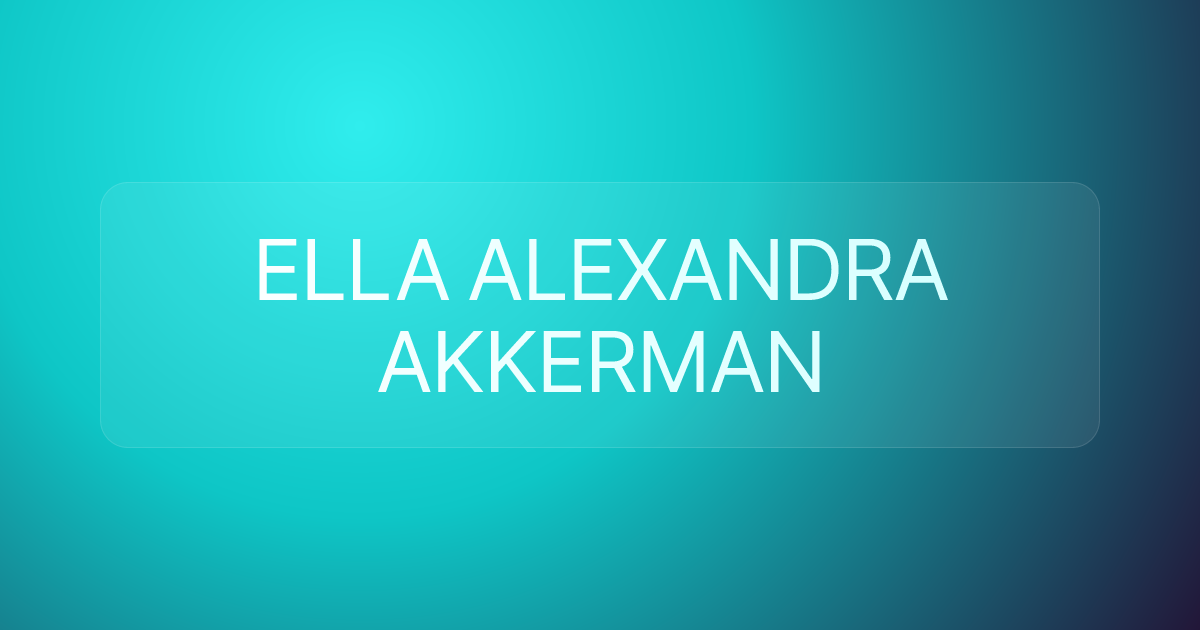 ELLA ALEXANDRA AKKERMAN