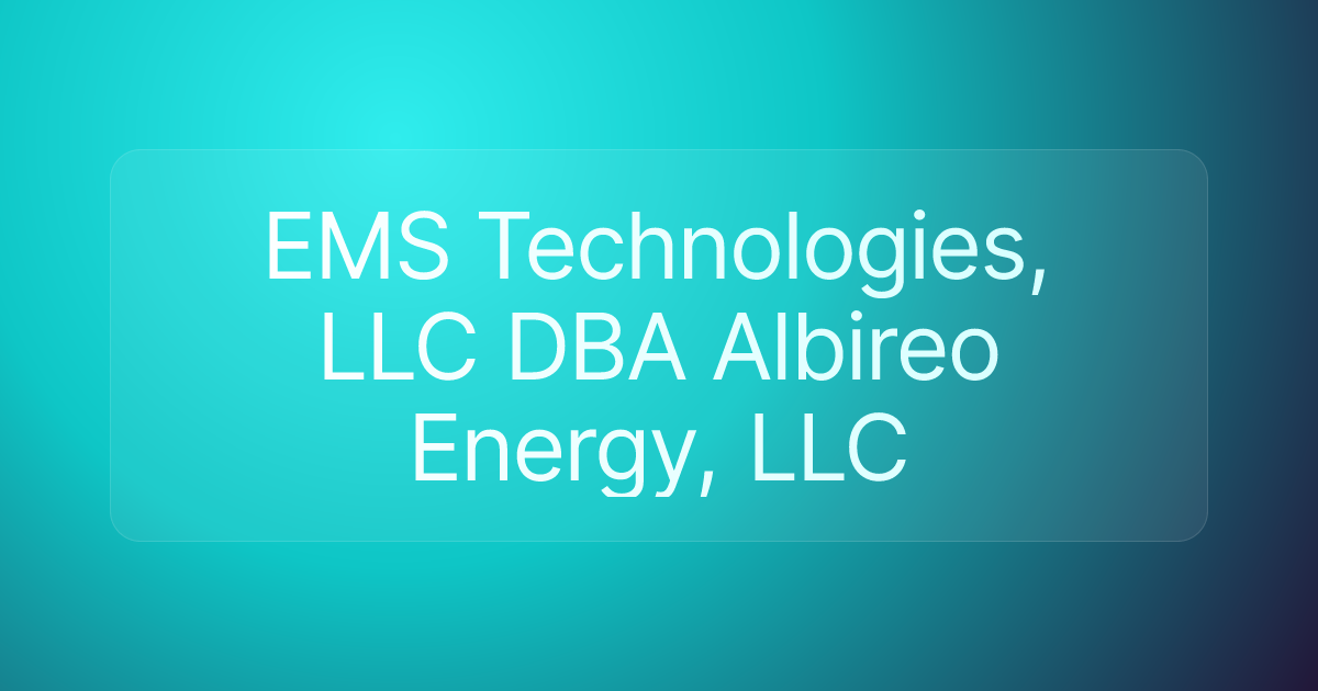 EMS Technologies, LLC DBA Albireo Energy, LLC