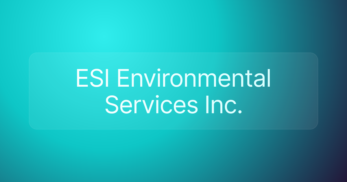 ESI Environmental Services Inc.
