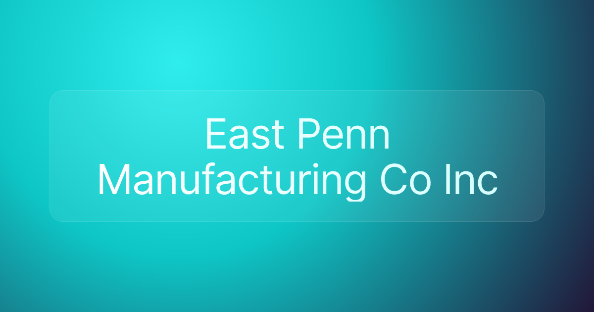 East Penn Manufacturing Co Inc