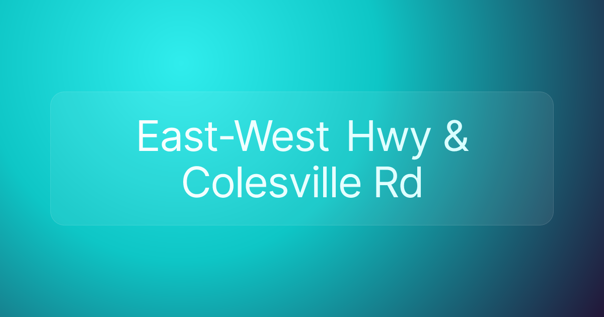 East-West Hwy & Colesville Rd