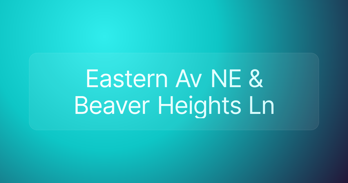 Eastern Av NE & Beaver Heights Ln