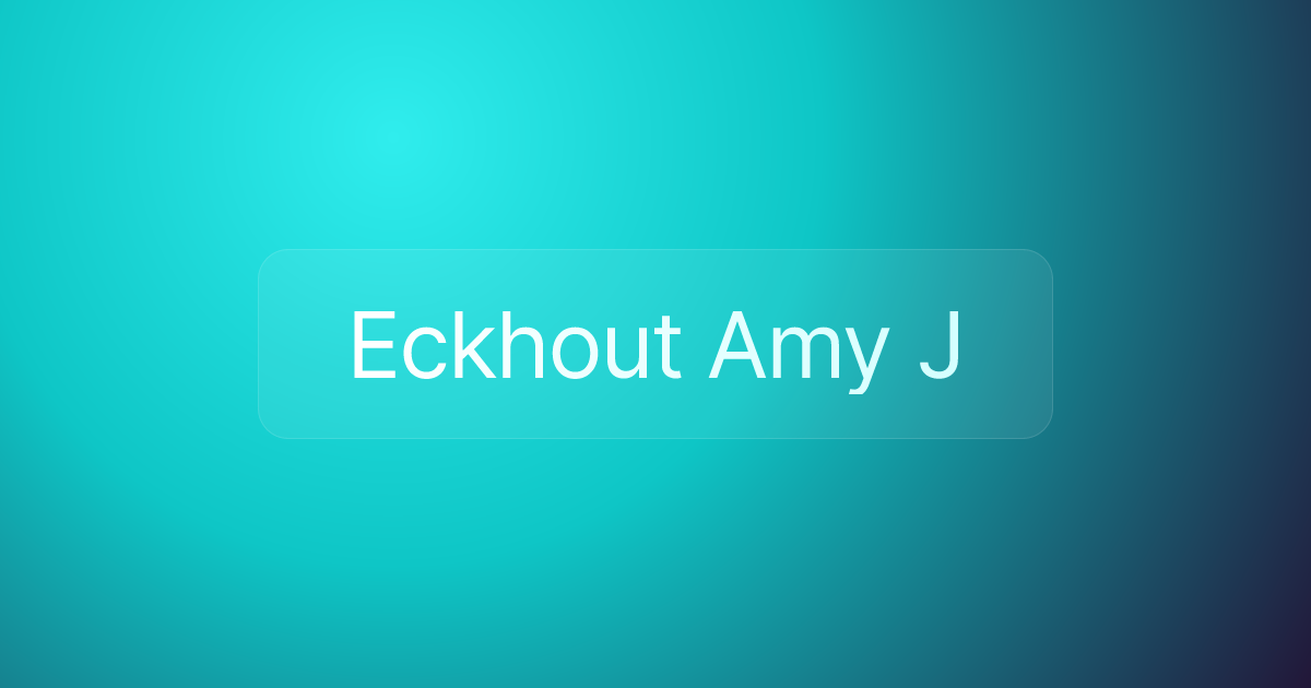 Eckhout Amy J