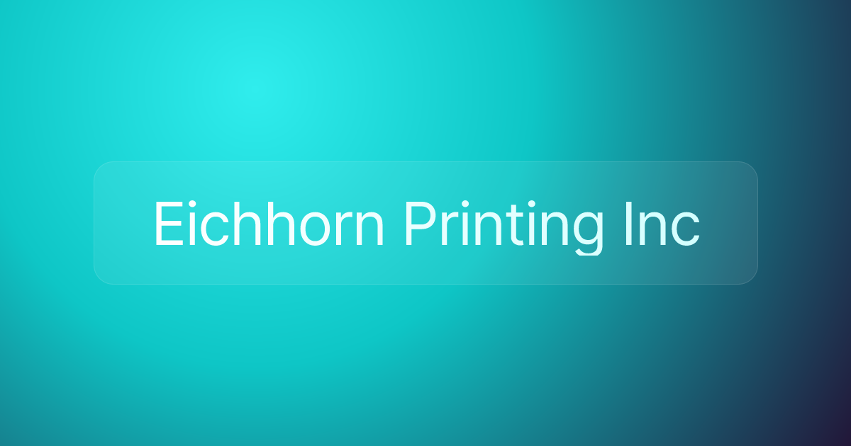 Eichhorn Printing Inc