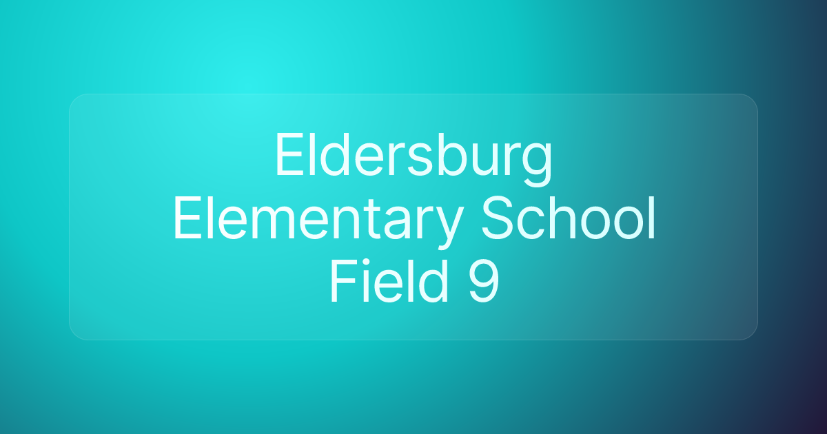 Eldersburg Elementary School Field 9