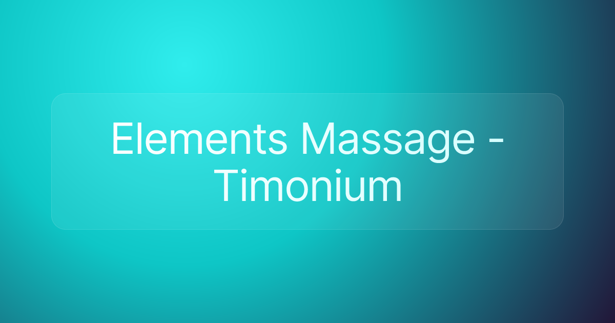 Elements Massage - Timonium