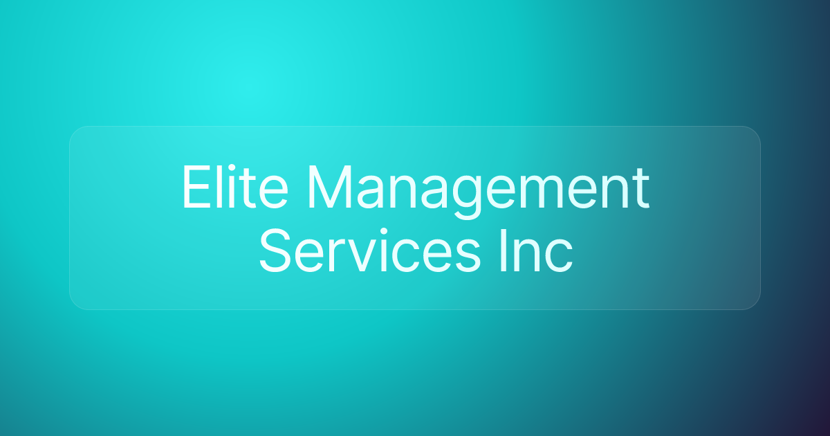Elite Management Services Inc