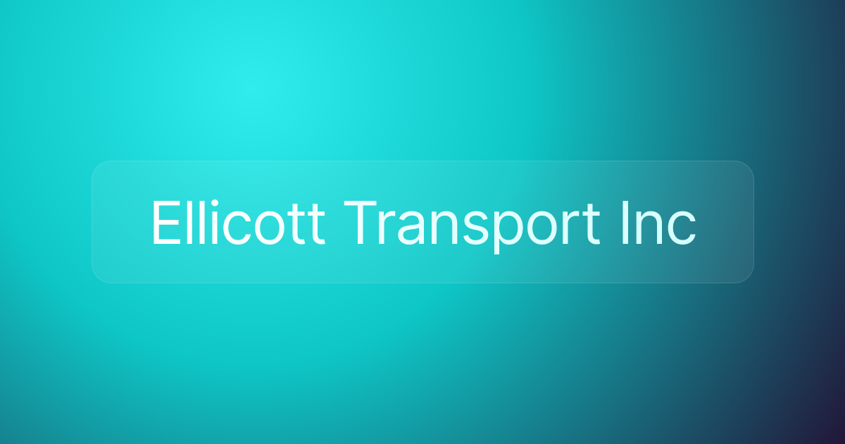 Ellicott Transport Inc