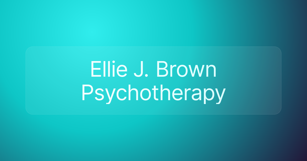 Ellie J. Brown Psychotherapy