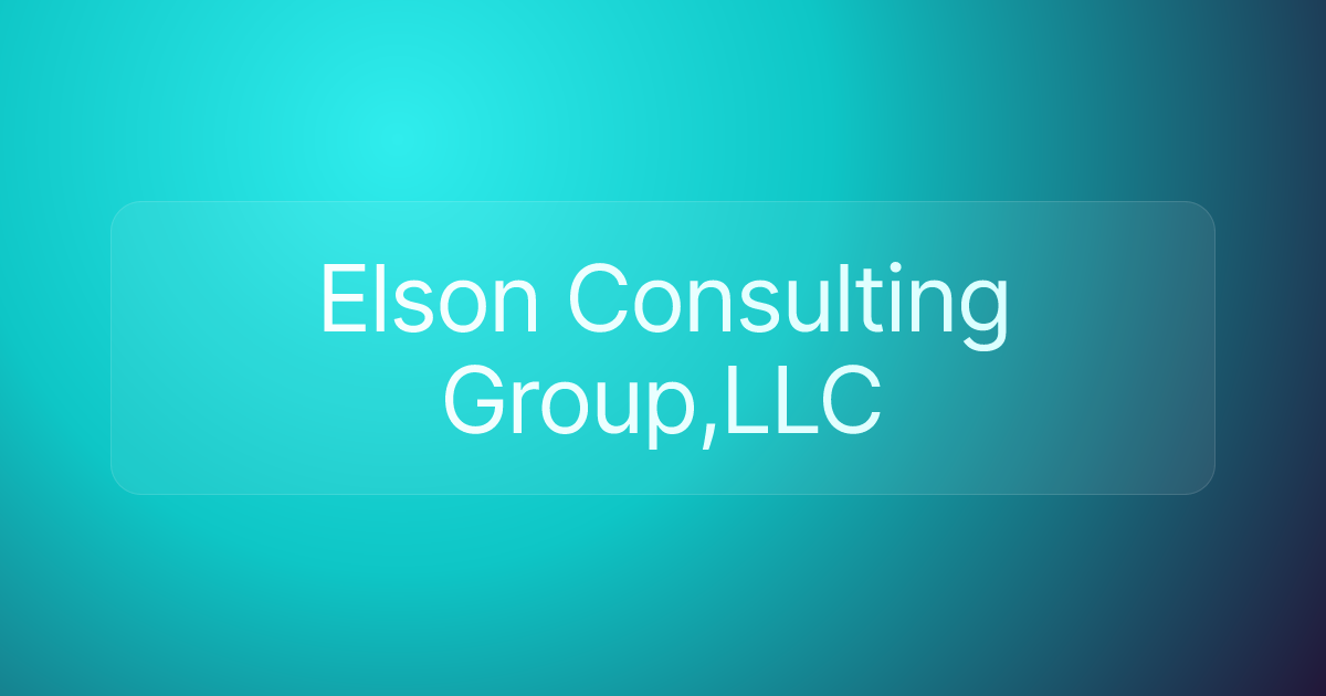 Elson Consulting Group,LLC