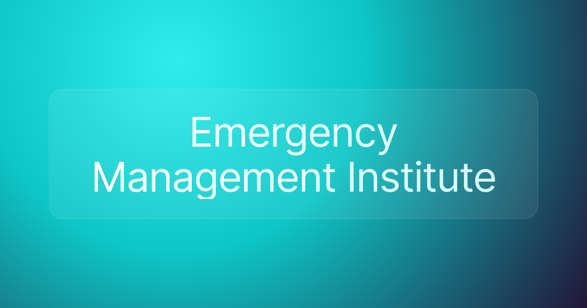 Emergency Management Institute