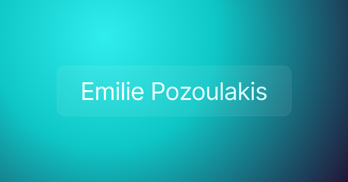 Emilie Pozoulakis