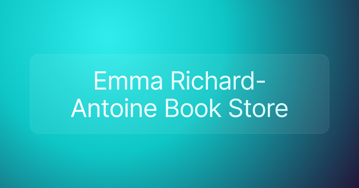 Emma Richard-Antoine Book Store