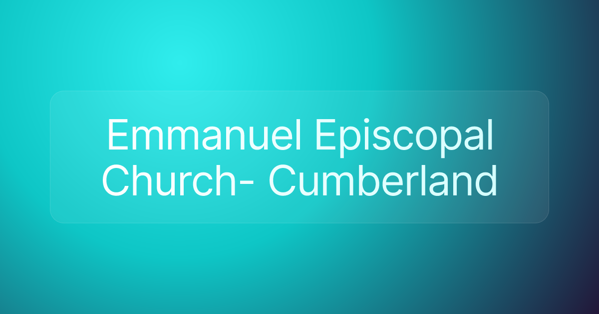 Emmanuel Episcopal Church- Cumberland