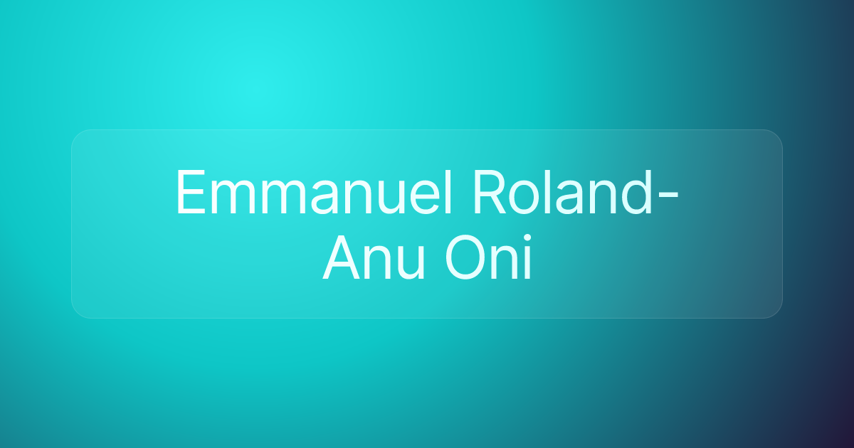 Emmanuel Roland-Anu Oni