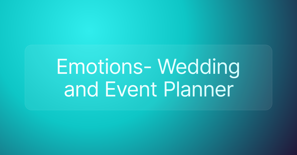 Emotions- Wedding and Event Planner