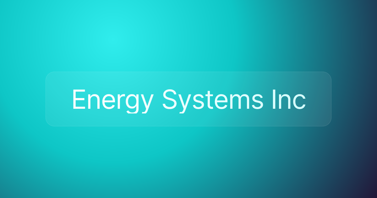 Energy Systems Inc