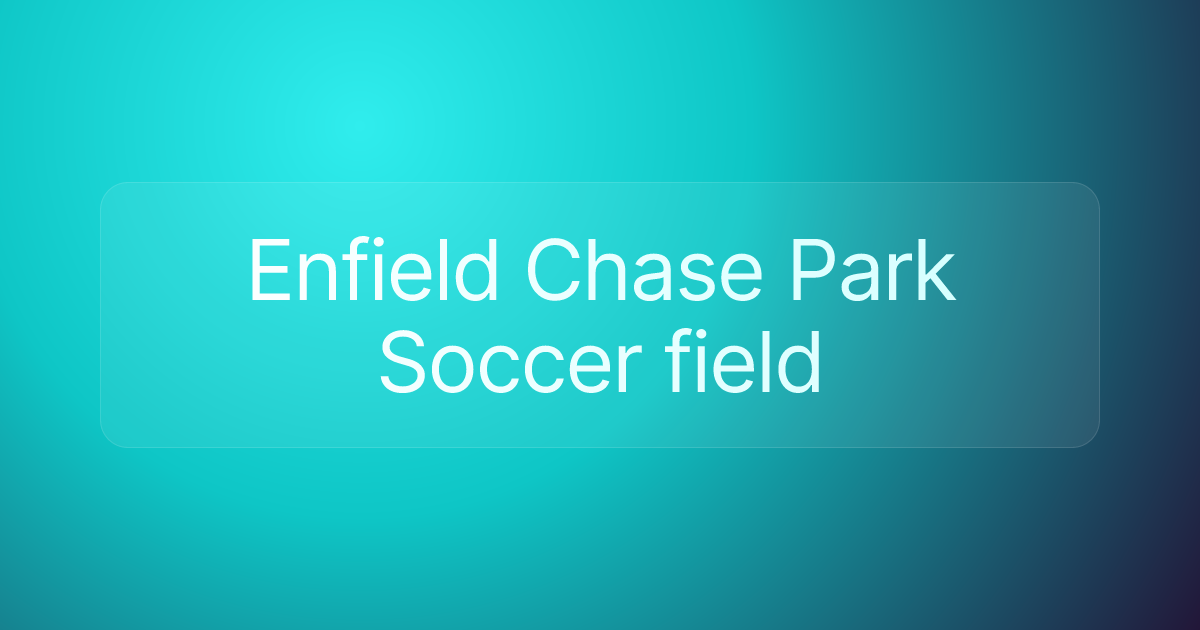 Enfield Chase Park Soccer field