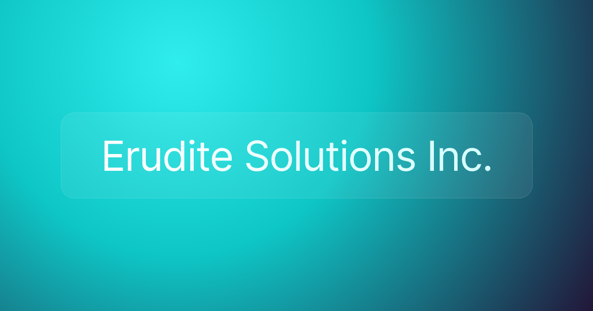Erudite Solutions Inc.