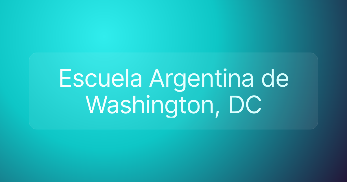 Escuela Argentina de Washington, DC