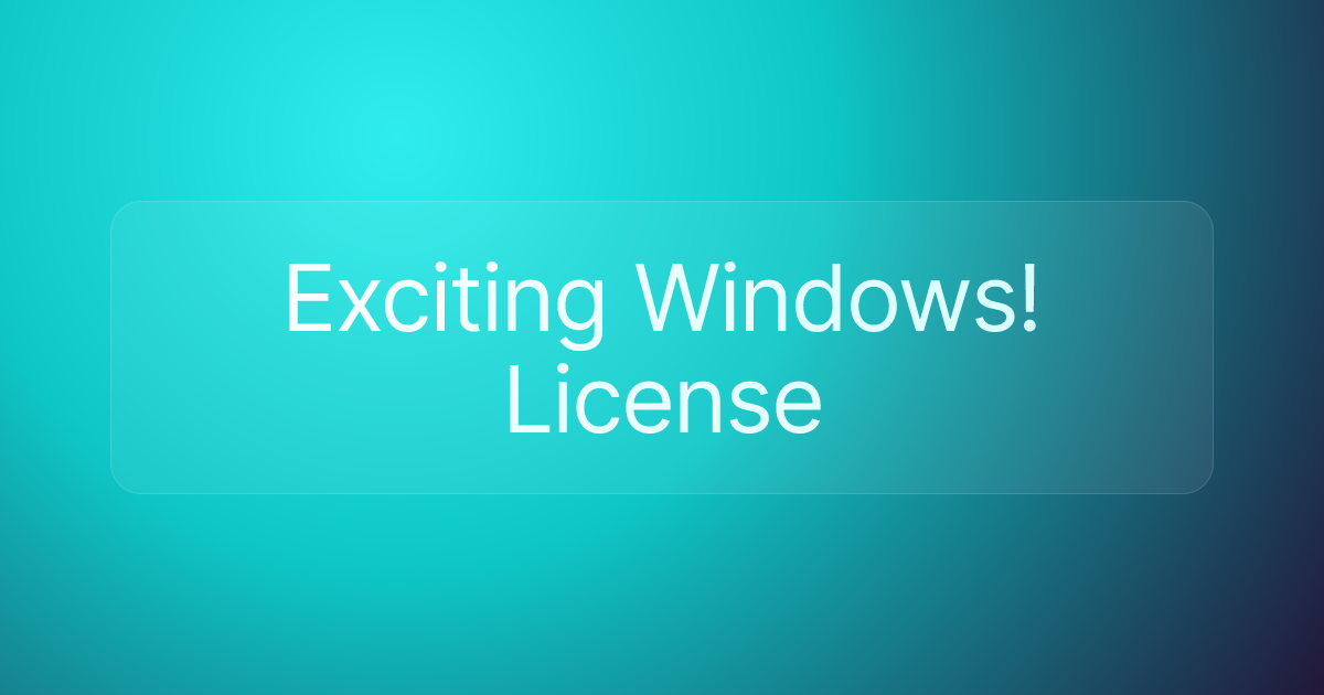 Exciting Windows! License
