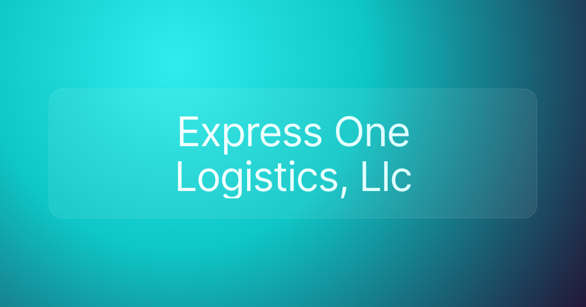 Express One Logistics, Llc