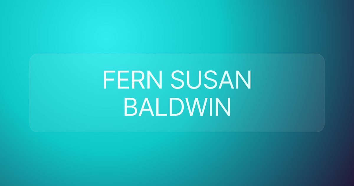 FERN SUSAN BALDWIN