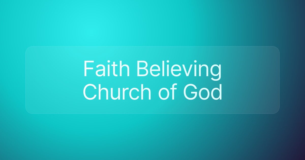 Faith Believing Church of God