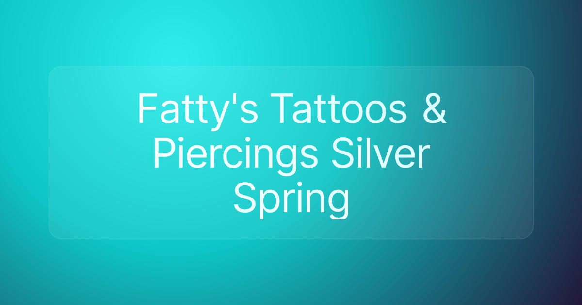Fatty's Tattoos & Piercings Silver Spring