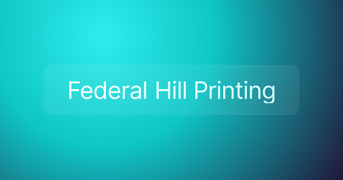 Federal Hill Printing