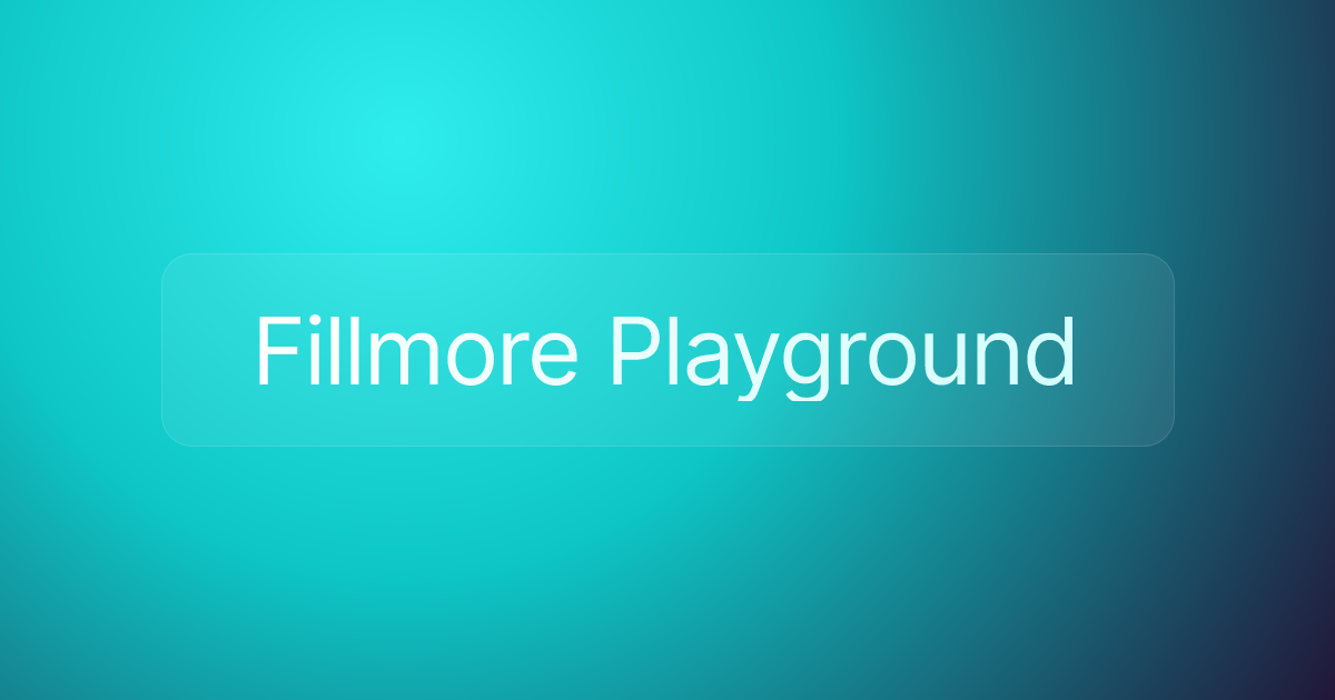Fillmore Playground
