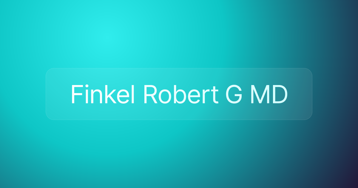 Finkel Robert G MD