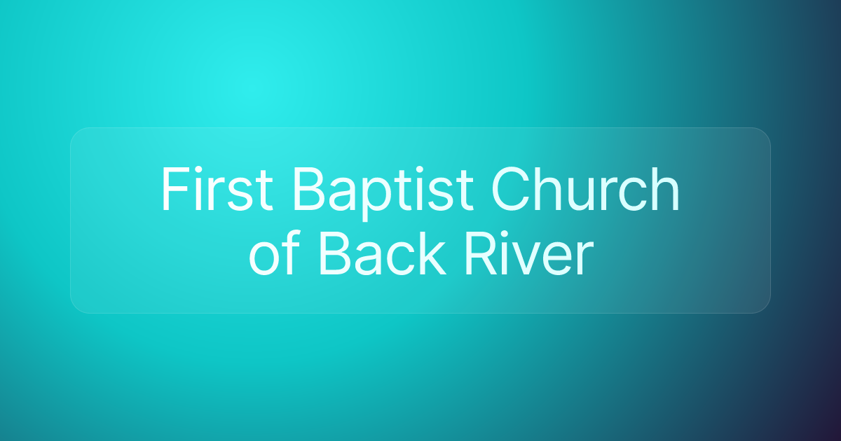 First Baptist Church of Back River