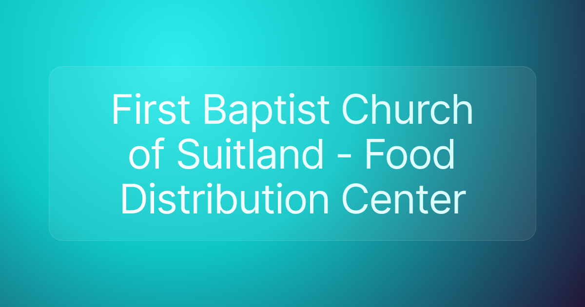 First Baptist Church of Suitland - Food Distribution Center