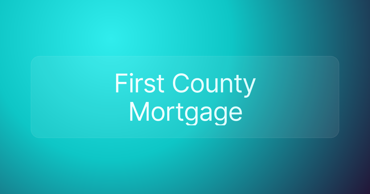 First County Mortgage