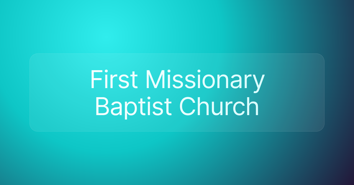First Missionary Baptist Church