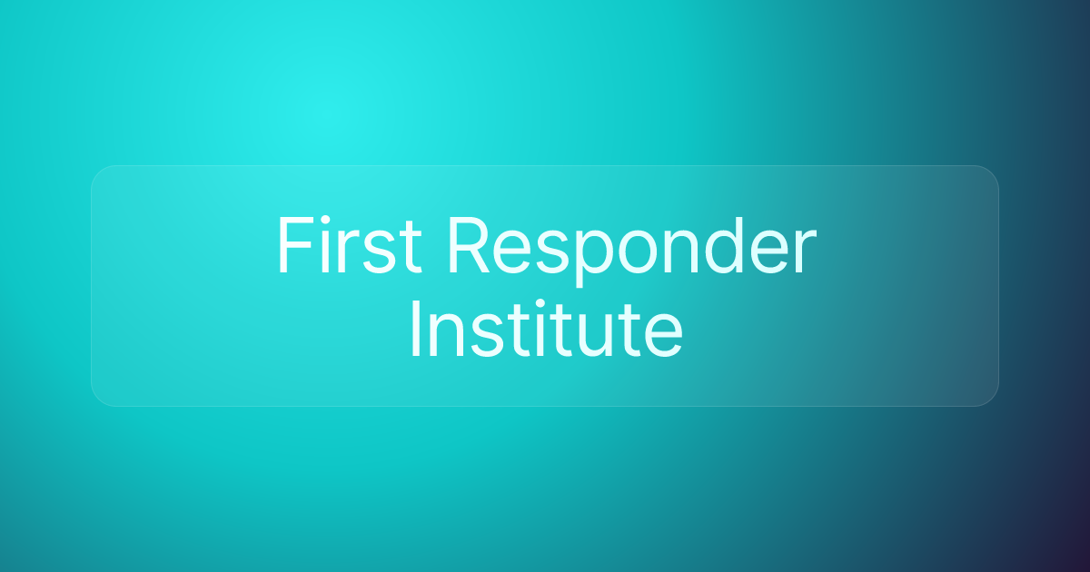 First Responder Institute