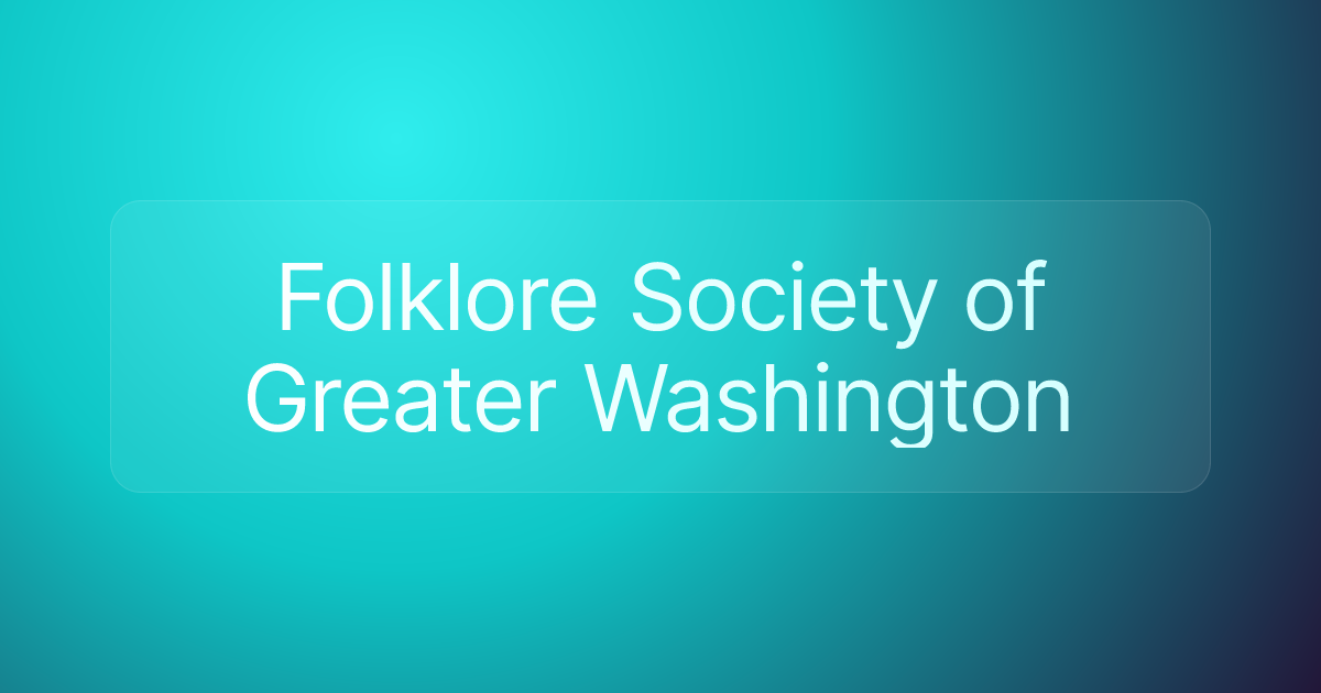 Folklore Society of Greater Washington