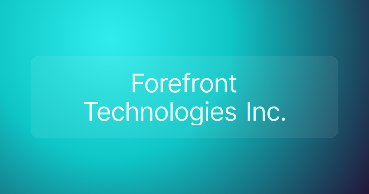 Forefront Technologies Inc.