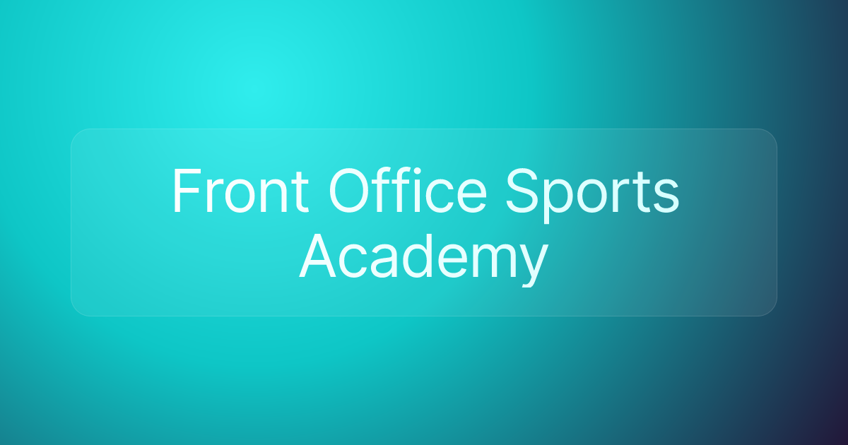 Front Office Sports Academy