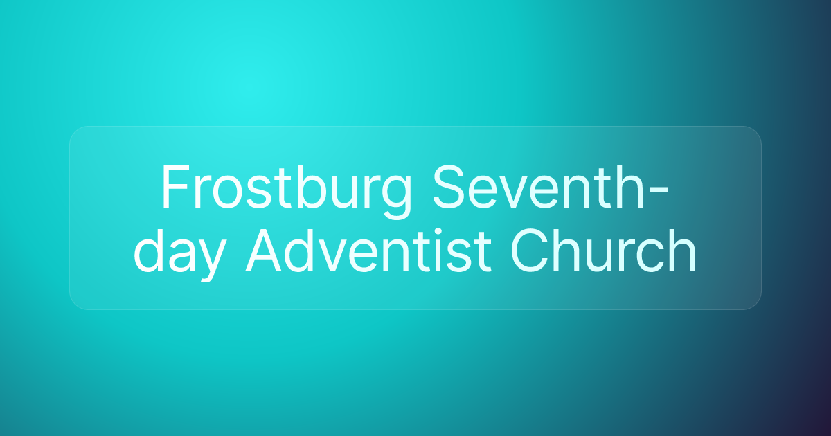 Frostburg Seventh-day Adventist Church