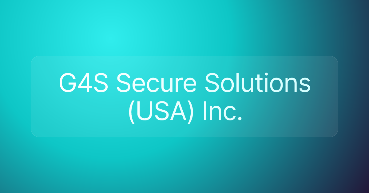 G4S Secure Solutions (USA) Inc.