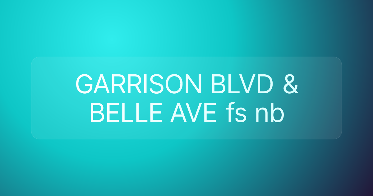 GARRISON BLVD & BELLE AVE fs nb
