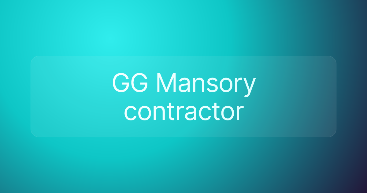 GG Mansory contractor